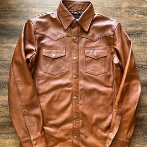100% leather shirt …. Just in time for those late nights without a jacket